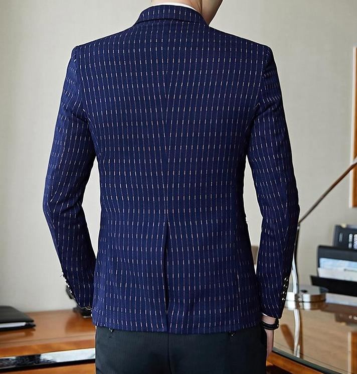 Herre Blazere Veste Stilfuld Business Dot Striped Blazer