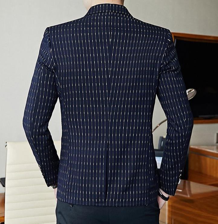 Herre Blazere Veste Stilfuld Business Dot Striped Blazer