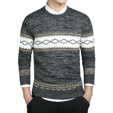 Herre Trøjer Diamantuld Strikket Sweater