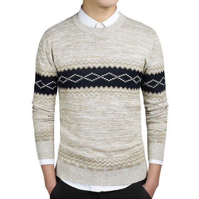 Herre Trøjer Diamantuld Strikket Sweater