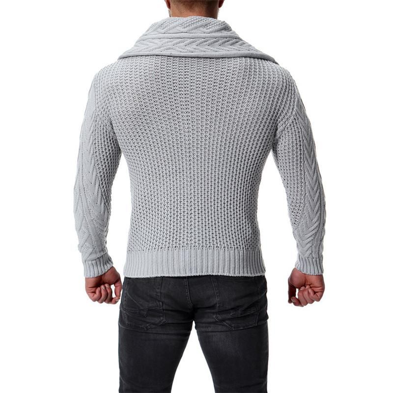 Herre Trøjer Turndown-krave Slim Sweater