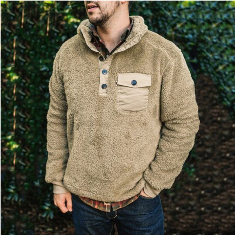 Herre Trøjer Vinter Sherpa Fleece Teddy Sweater