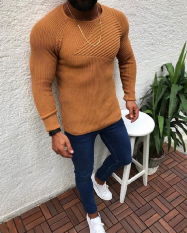 Herre Trøjer Vinter Slim Fit Sweater