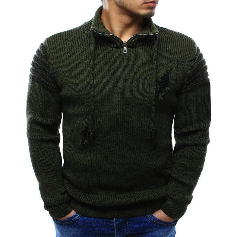 Trøjer Herre Krave Lynlås Hul Hedging Sweater