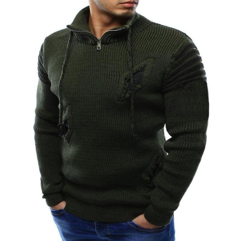 Trøjer Herre Krave Lynlås Hul Hedging Sweater