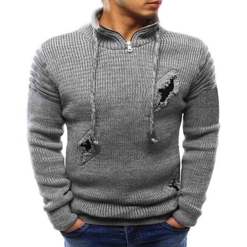 Trøjer Herre Krave Lynlås Hul Hedging Sweater