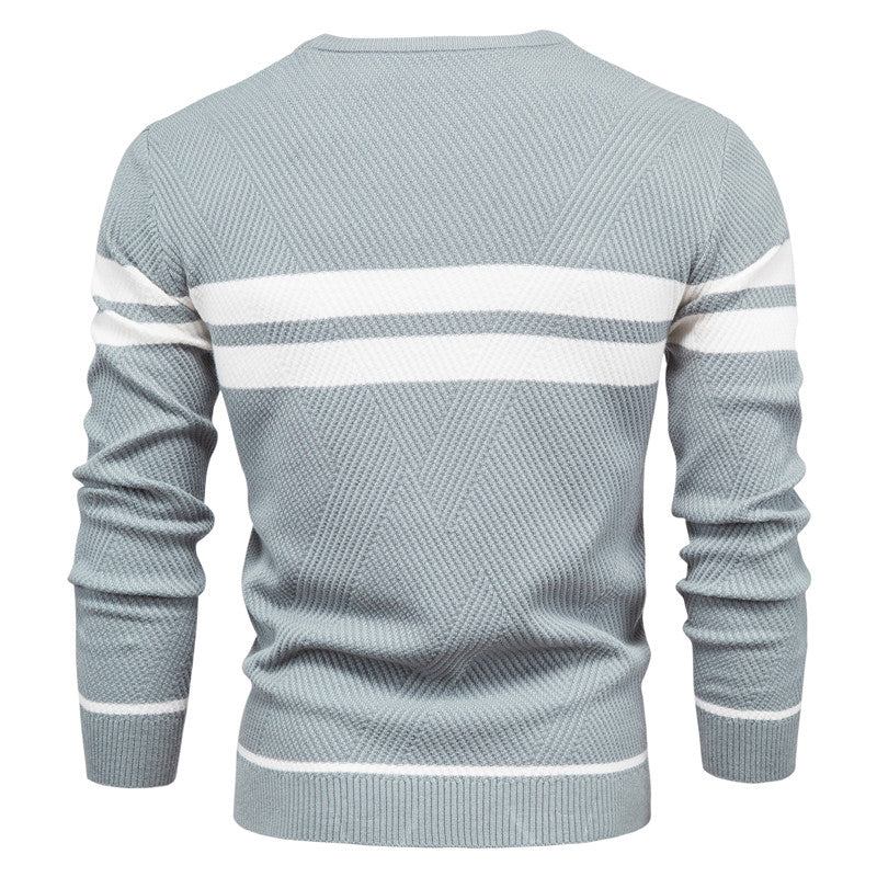 Trøjer Herre Mode Patchwork Slim Sweater