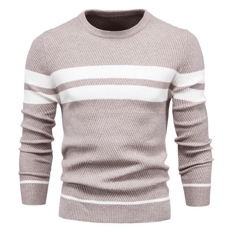 Trøjer Herre Mode Patchwork Slim Sweater