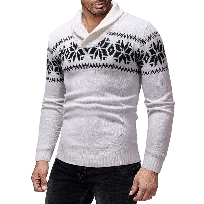 Trøjer Herre Sjalkrave Snowflake Sweater