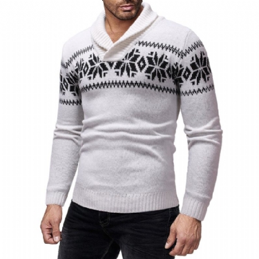 Trøjer Herre Sjalkrave Snowflake Sweater