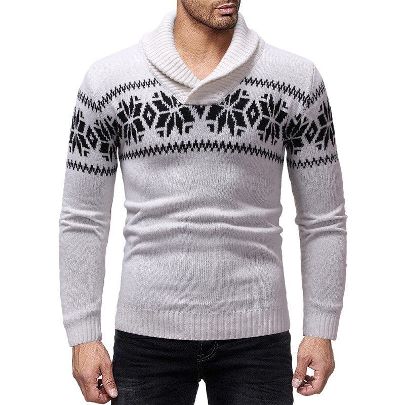 Trøjer Herre Sjalkrave Snowflake Sweater