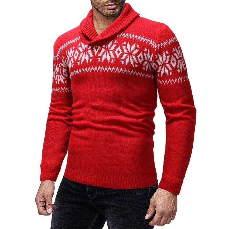 Trøjer Herre Sjalkrave Snowflake Sweater