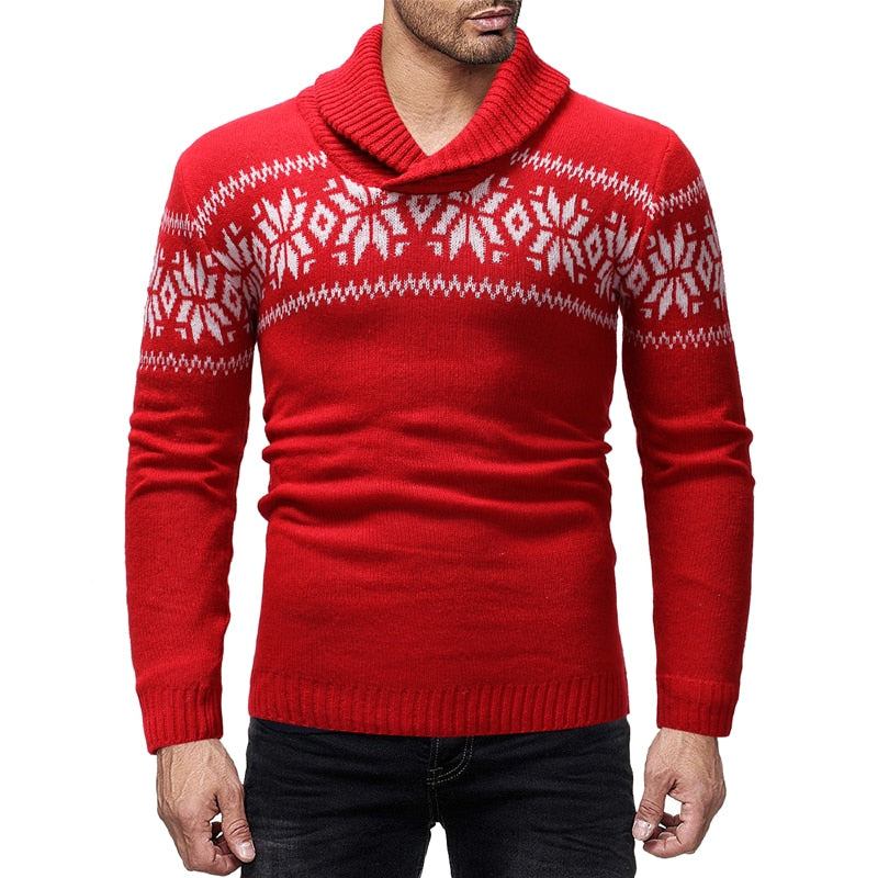 Trøjer Herre Sjalkrave Snowflake Sweater