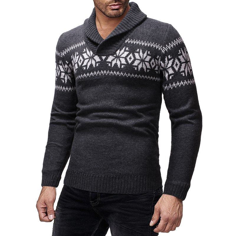 Trøjer Herre Sjalkrave Snowflake Sweater