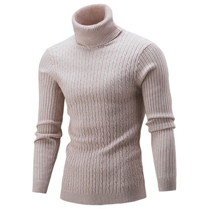 Trøjer Herre Solid Casual Sweater Med Rullekrave