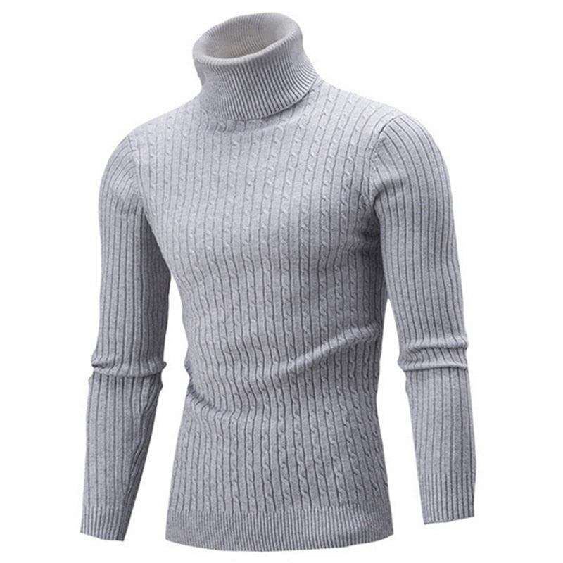 Trøjer Herre Solid Casual Sweater Med Rullekrave