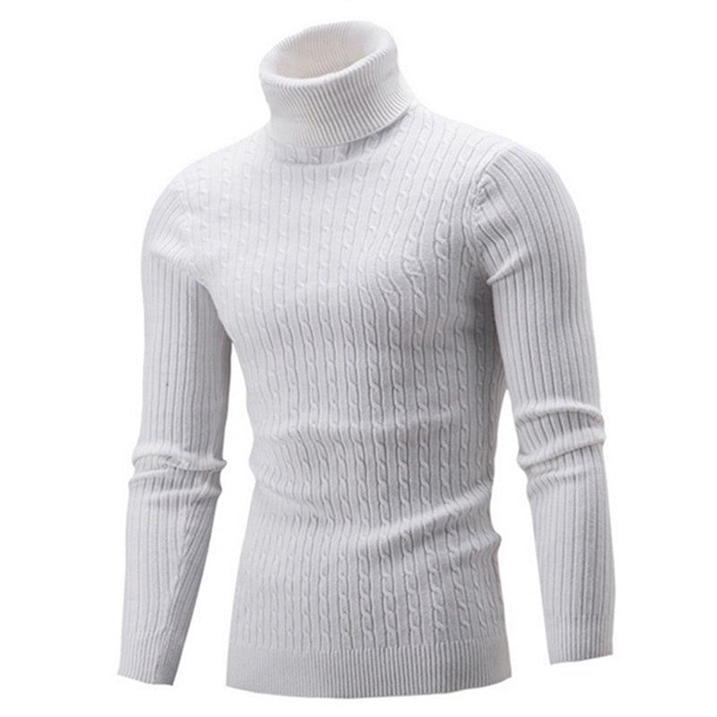 Trøjer Herre Solid Casual Sweater Med Rullekrave