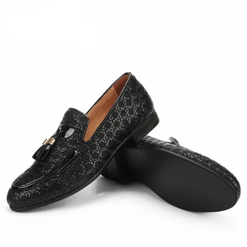 Herre Casual Sko Elegante Flettede Læder Loafers