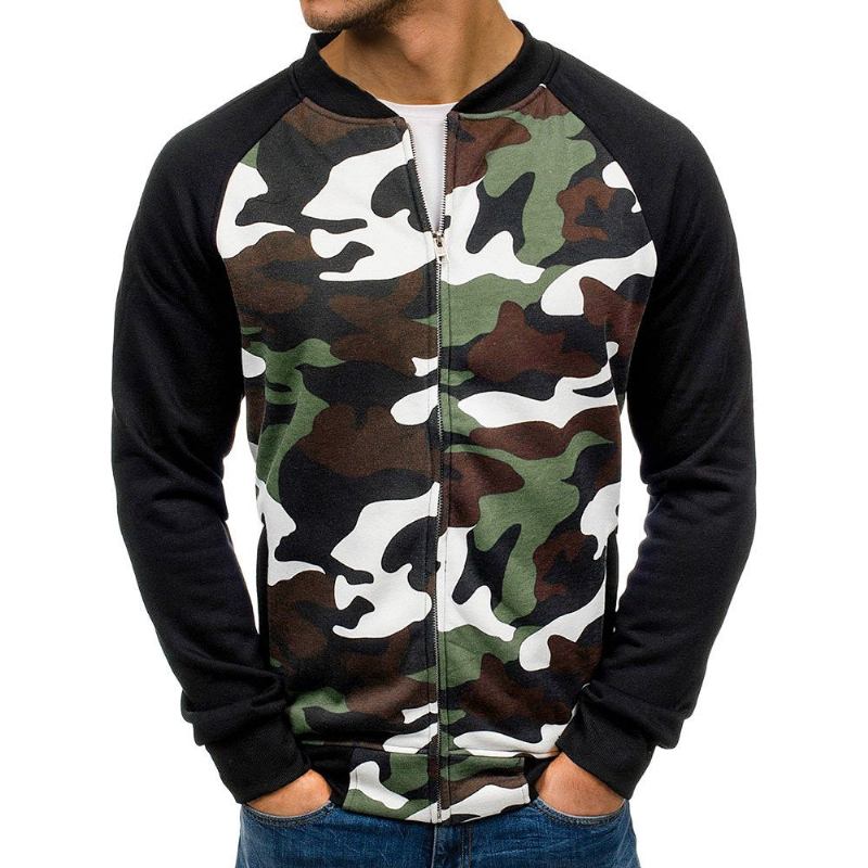 Herre Hættetrøjer Camo Sweatshirt I Efterårsstil