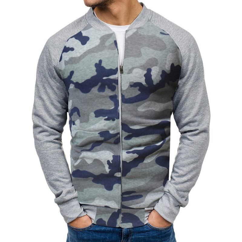 Herre Hættetrøjer Camo Sweatshirt I Efterårsstil