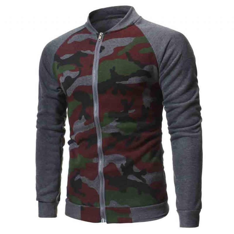 Herre Hættetrøjer Camo Sweatshirt I Efterårsstil