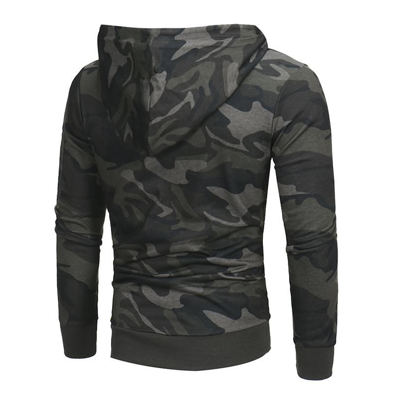 Herre Hættetrøjer Hætte Camouflage Sweatshirt Til Mænd