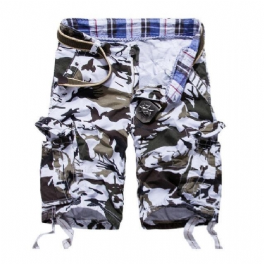 Camouflage Bomulds Cargo Shorts