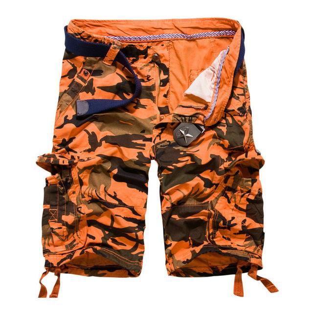 Camouflage Bomulds Cargo Shorts