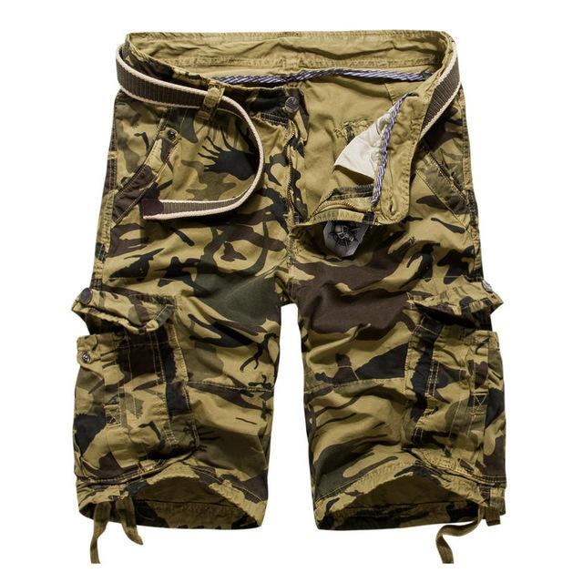 Camouflage Bomulds Cargo Shorts