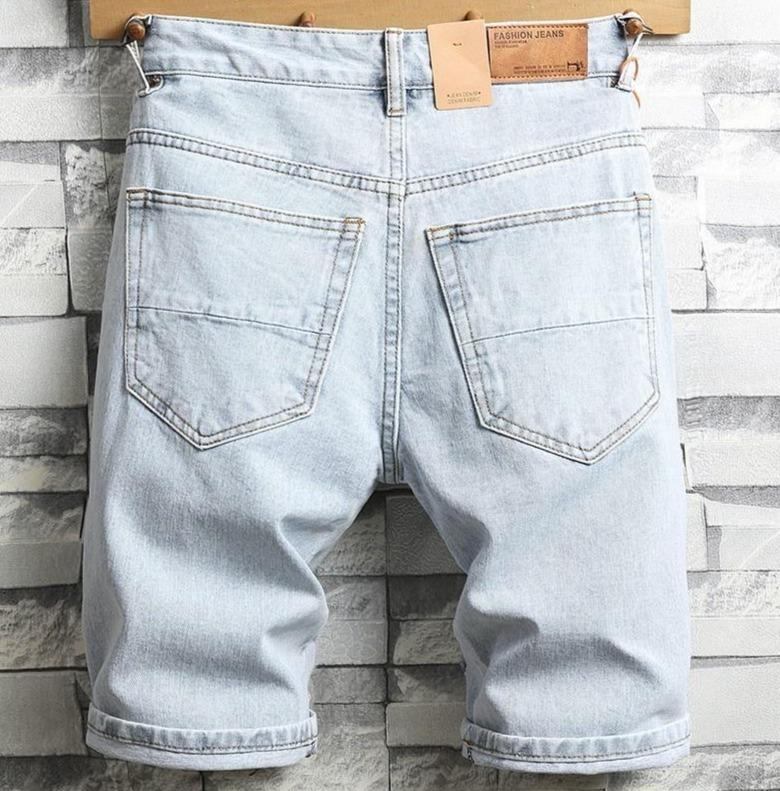 Herre Shorts Britisk Stil Huller Knælængde Jeans Short