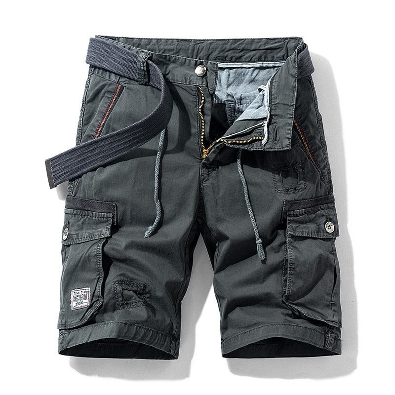 Herre Shorts Casual Cargo Military Short Med Flere Lommer