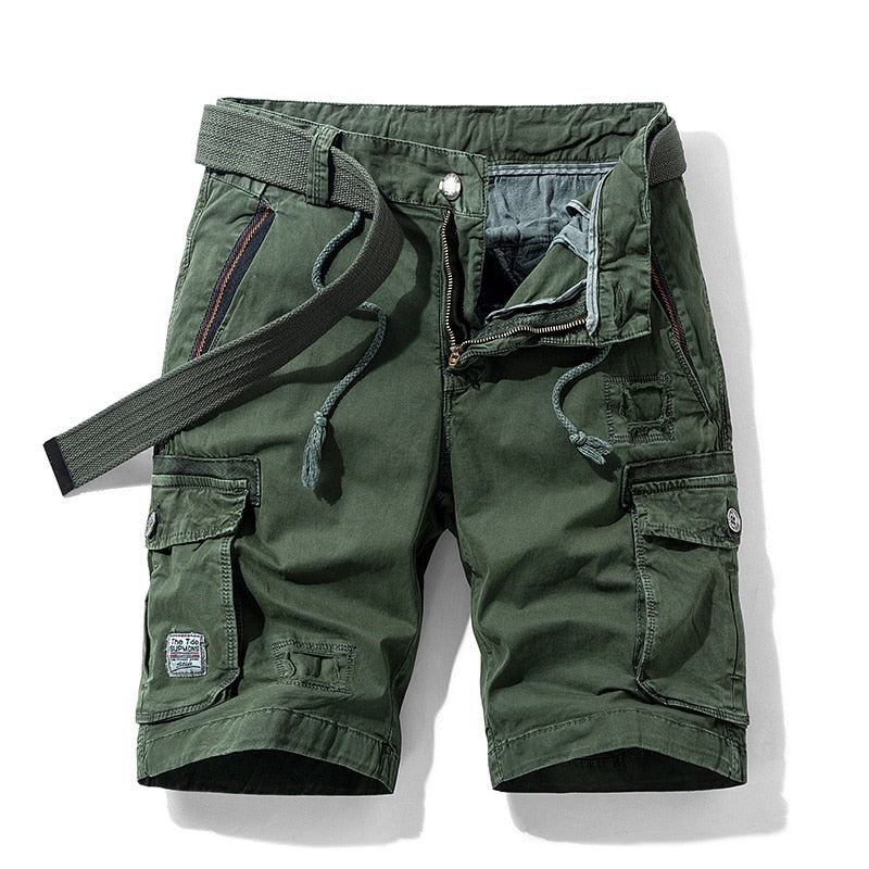 Herre Shorts Casual Cargo Military Short Med Flere Lommer