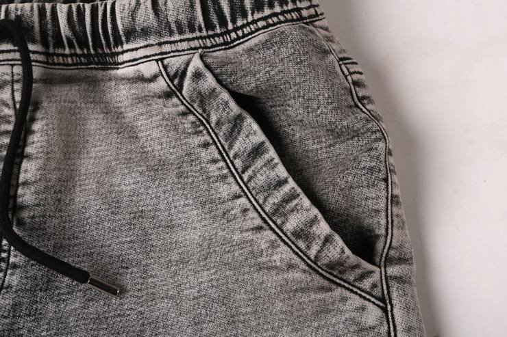 Herre Shorts Grå Vaskede Denimshorts