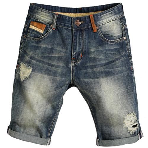 Herre Shorts Hole Jeans Løse Cowboyshorts