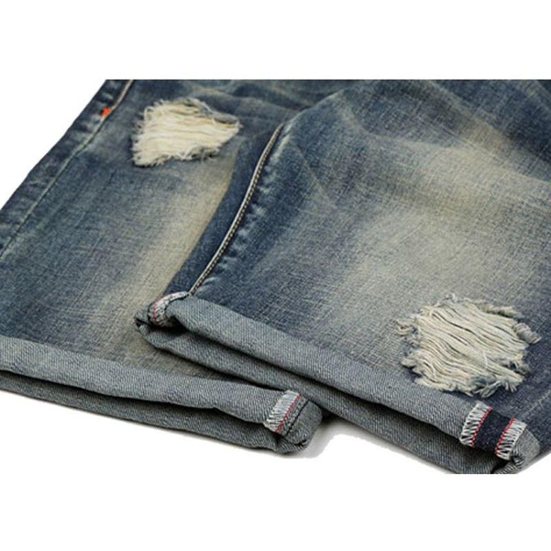 Herre Shorts Hole Jeans Løse Cowboyshorts