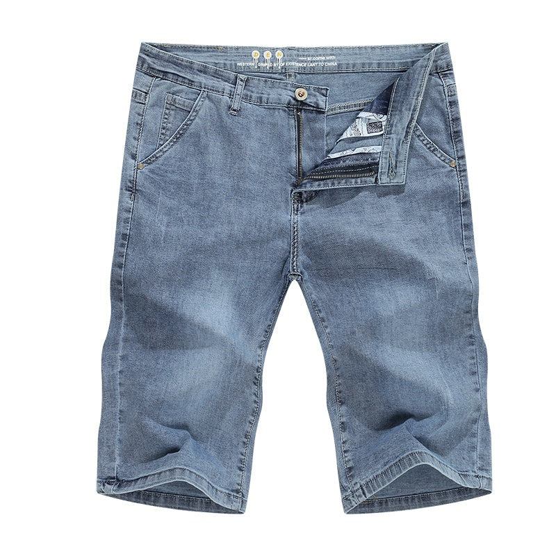 Herre Shorts Lyseblå Almindelige Stretchy Denimshorts