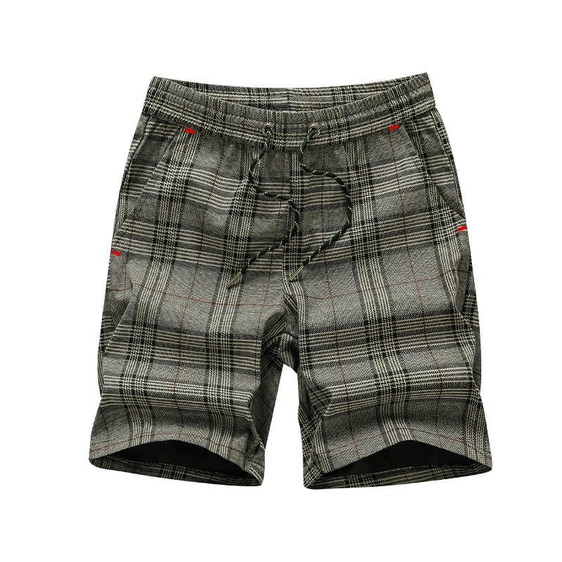 Herre Shorts Plaid Elastisk Talje Bermuda Short