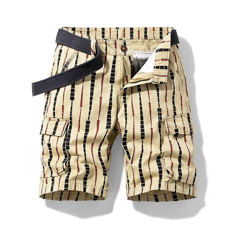 Herre Shorts Retro Klassisk Strandkort Med Lodret Mønster