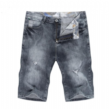 Herre Shorts Ripped Elastisk Regular Fit Denim Short