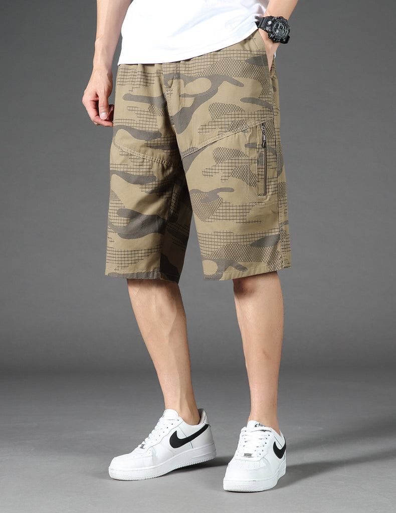 Herre Shorts Sommer Elastiske Talje Camouflageshorts