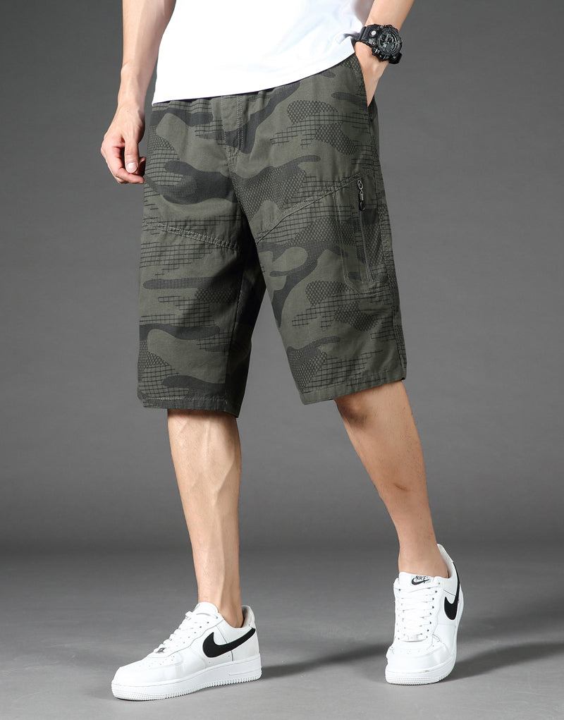 Herre Shorts Sommer Elastiske Talje Camouflageshorts