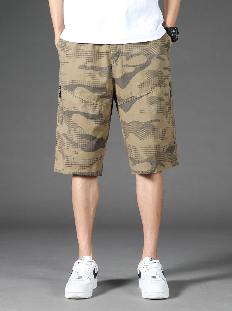 Herre Shorts Sommer Elastiske Talje Camouflageshorts