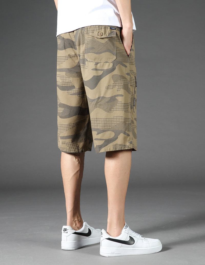 Herre Shorts Sommer Elastiske Talje Camouflageshorts