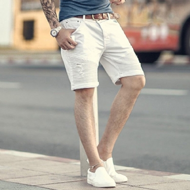 Italiensk Design Hvide Elastiske Shorts