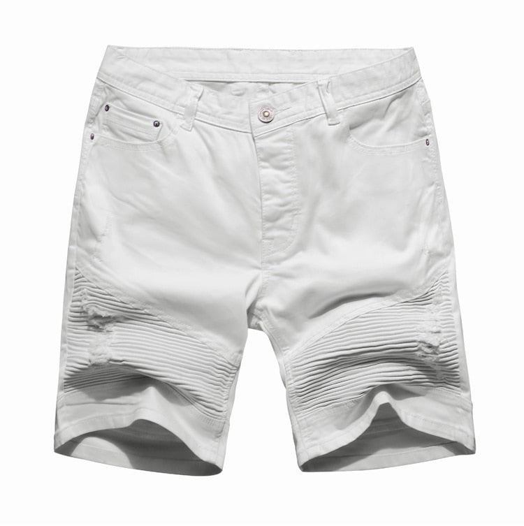 Italiensk Design Hvide Elastiske Shorts