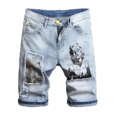 Marilyn Monroe Print Youth Denim Shorts