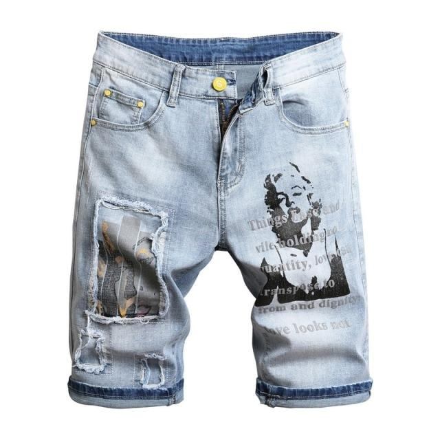 Marilyn Monroe Print Youth Denim Shorts