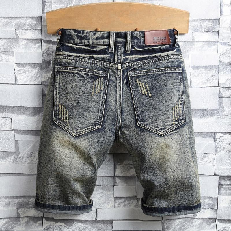 Ripped Patch Streetwear Retro Denim Shorts