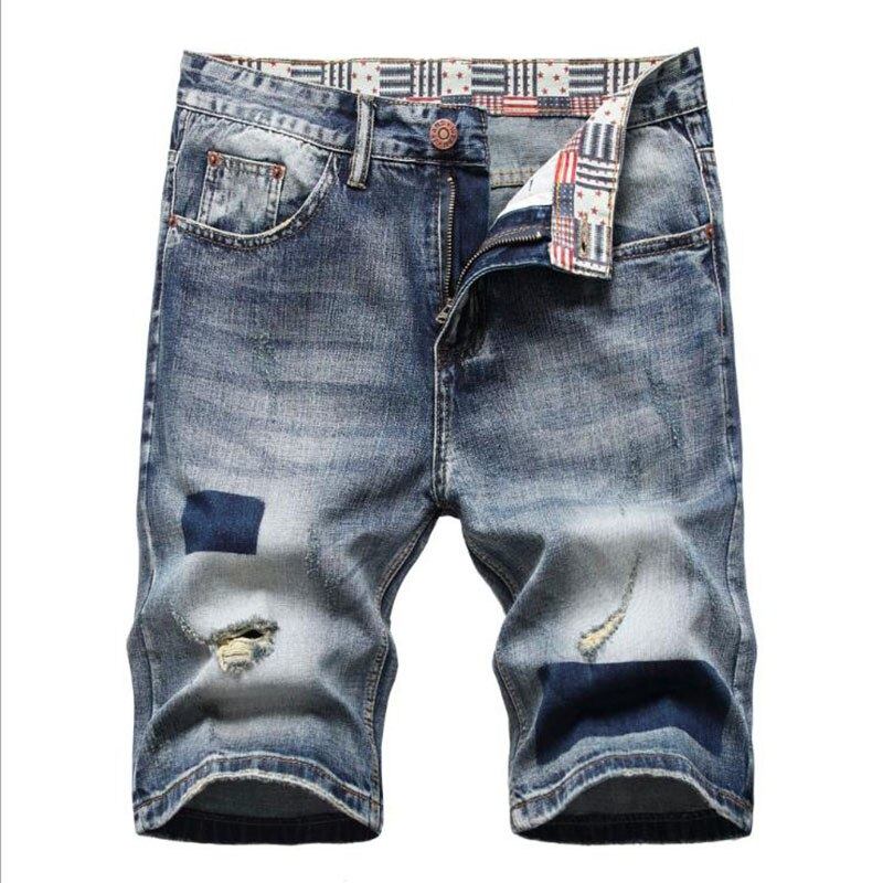 Rippede Bermuda Fashion Bomuld Jeans Shorts