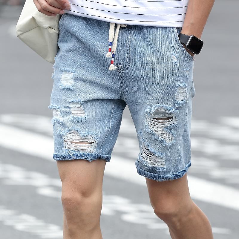 Shorts Herre Designer Holes Denimshorts